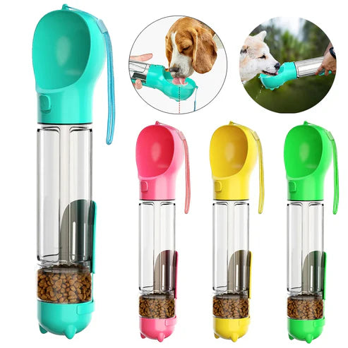 BOTELLA PÓRTATIL 4 EN 1 MULTIFUNCIONAL PARA MASCOTAS